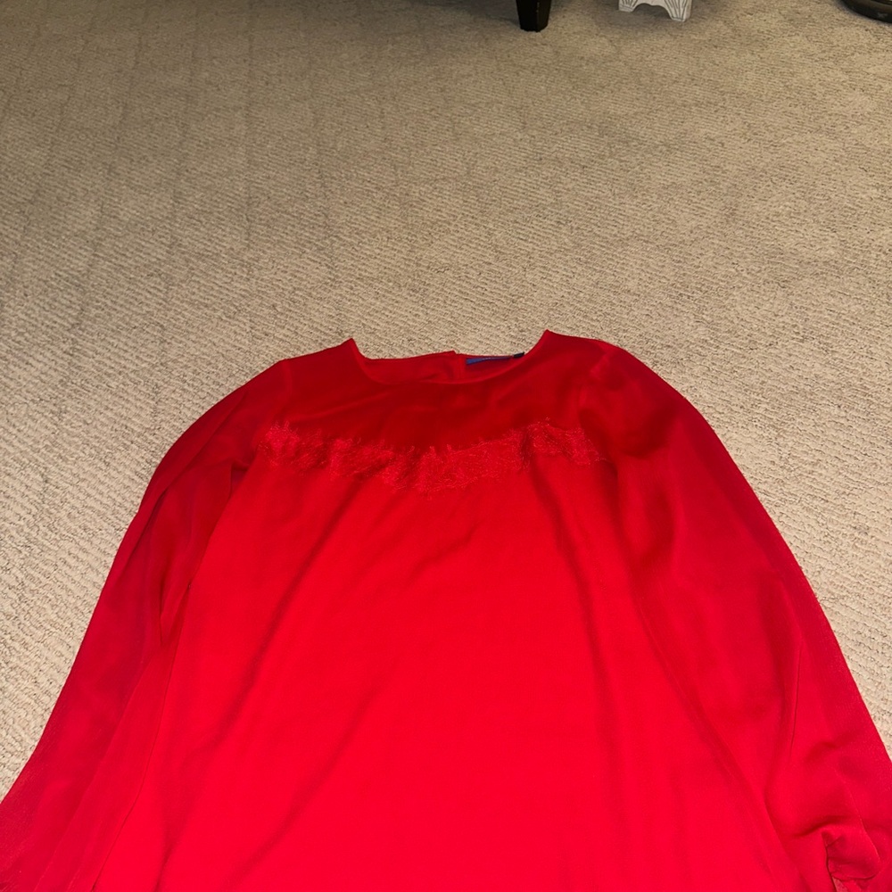 Elegant Red Long Sleeve Top
